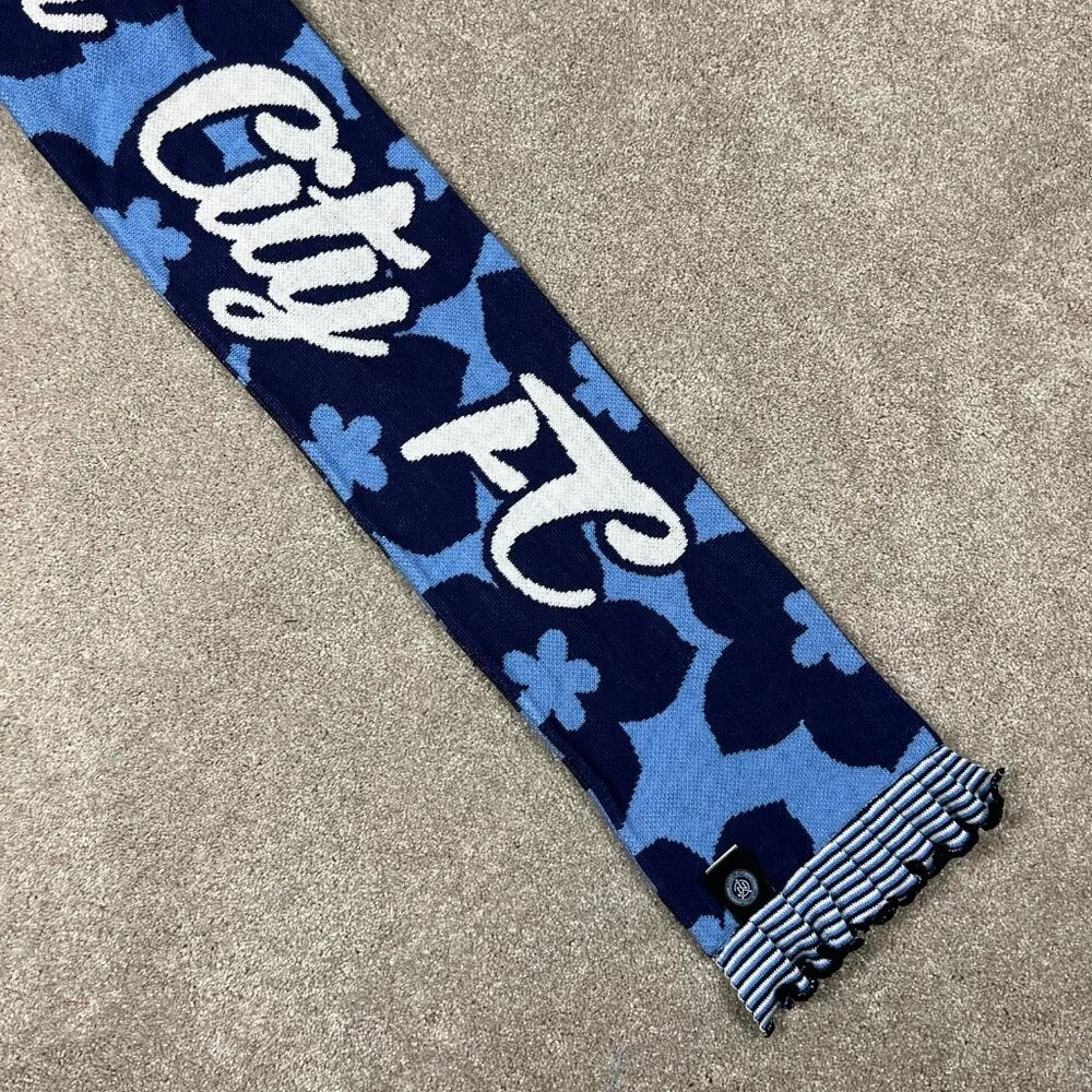 Adidas‎ Unisex OSFA Blue Floral Winter New York City FC Soccer MLS Scarf NWT